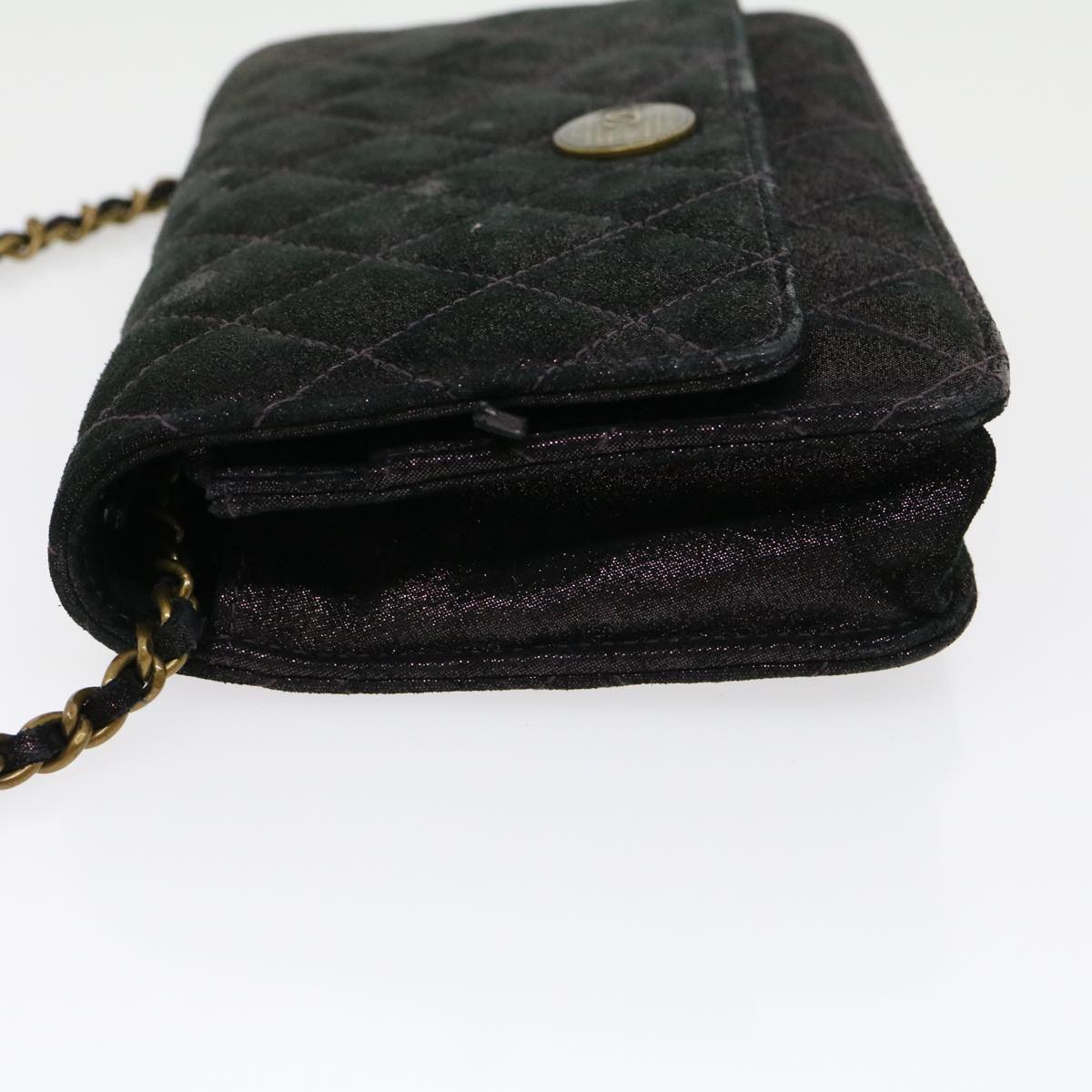 CHANEL Matrasse Chain Shoulder Bag Satin Purple CC  30950A