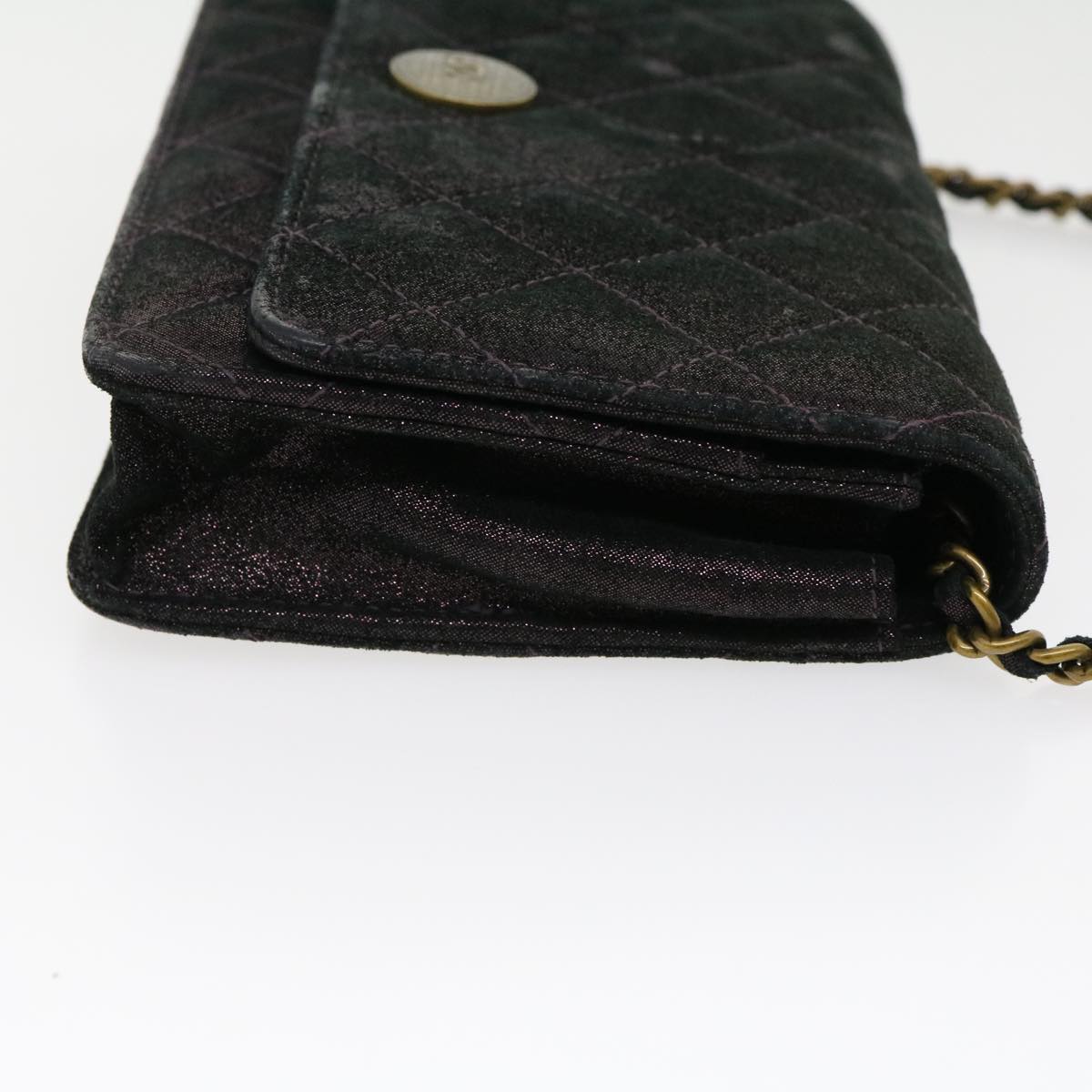 CHANEL Matrasse Chain Shoulder Bag Satin Purple CC  30950A
