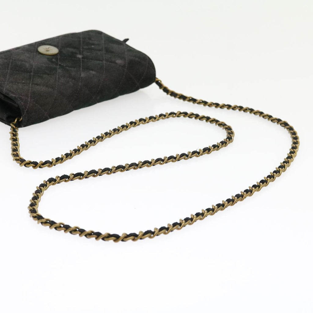 CHANEL Matrasse Chain Shoulder Bag Satin Purple CC  30950A
