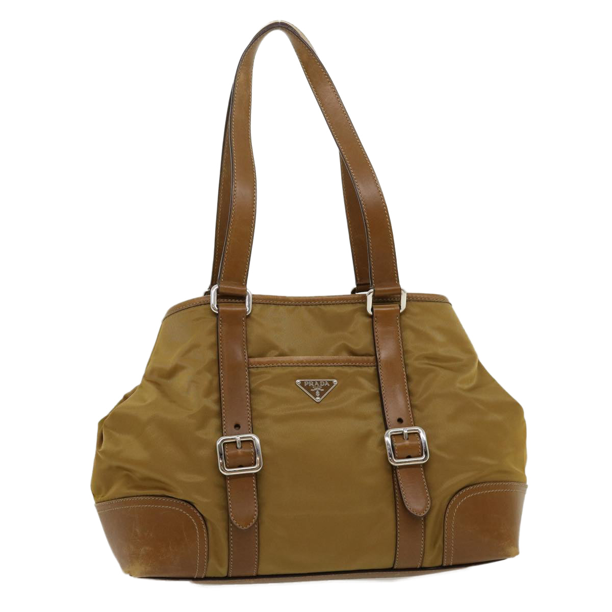 PRADA Shoulder Bag Nylon Khaki  30980