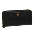 PRADA Ribbon Long Wallet Safiano Leather Black  31055A