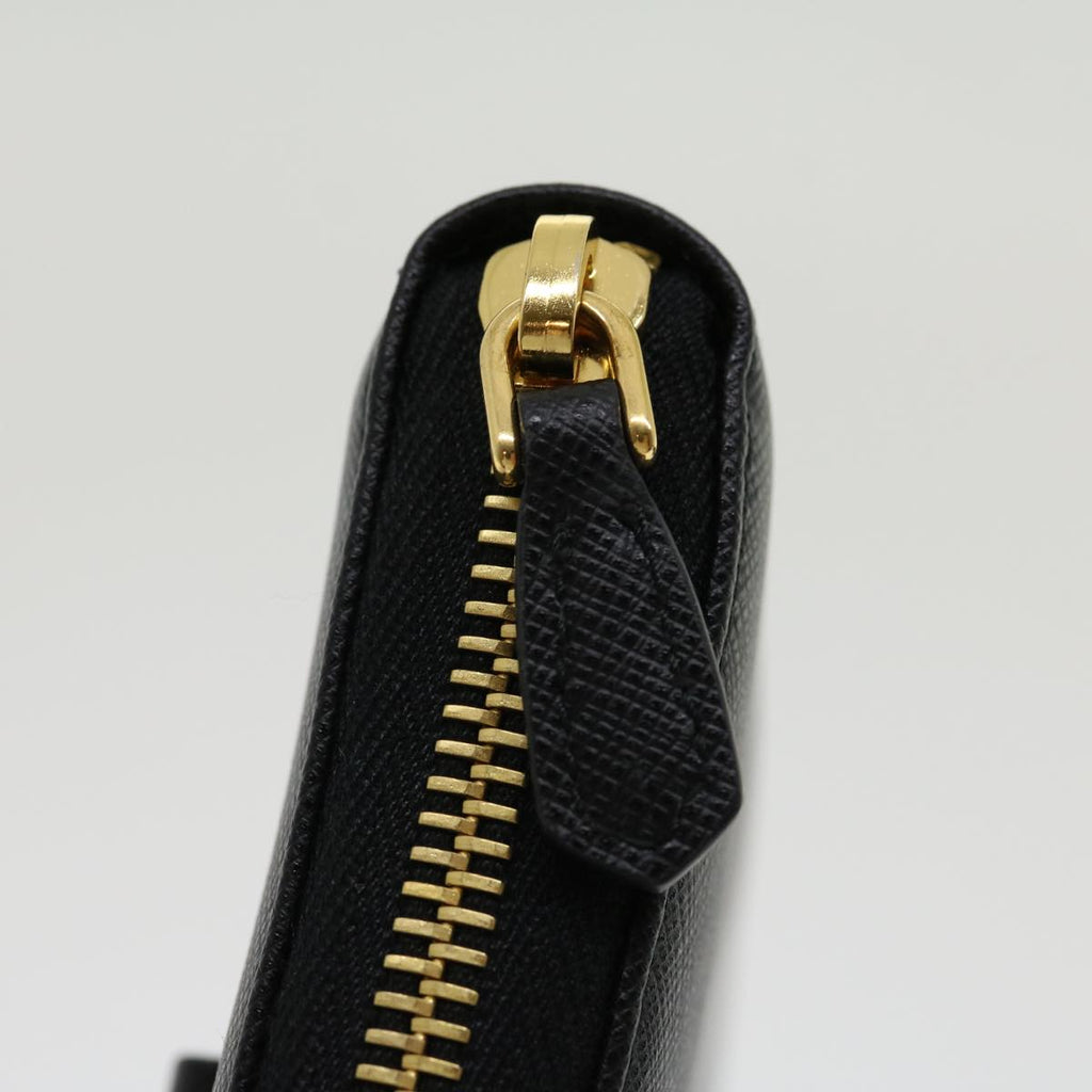 PRADA Ribbon Long Wallet Safiano Leather Black  31055A