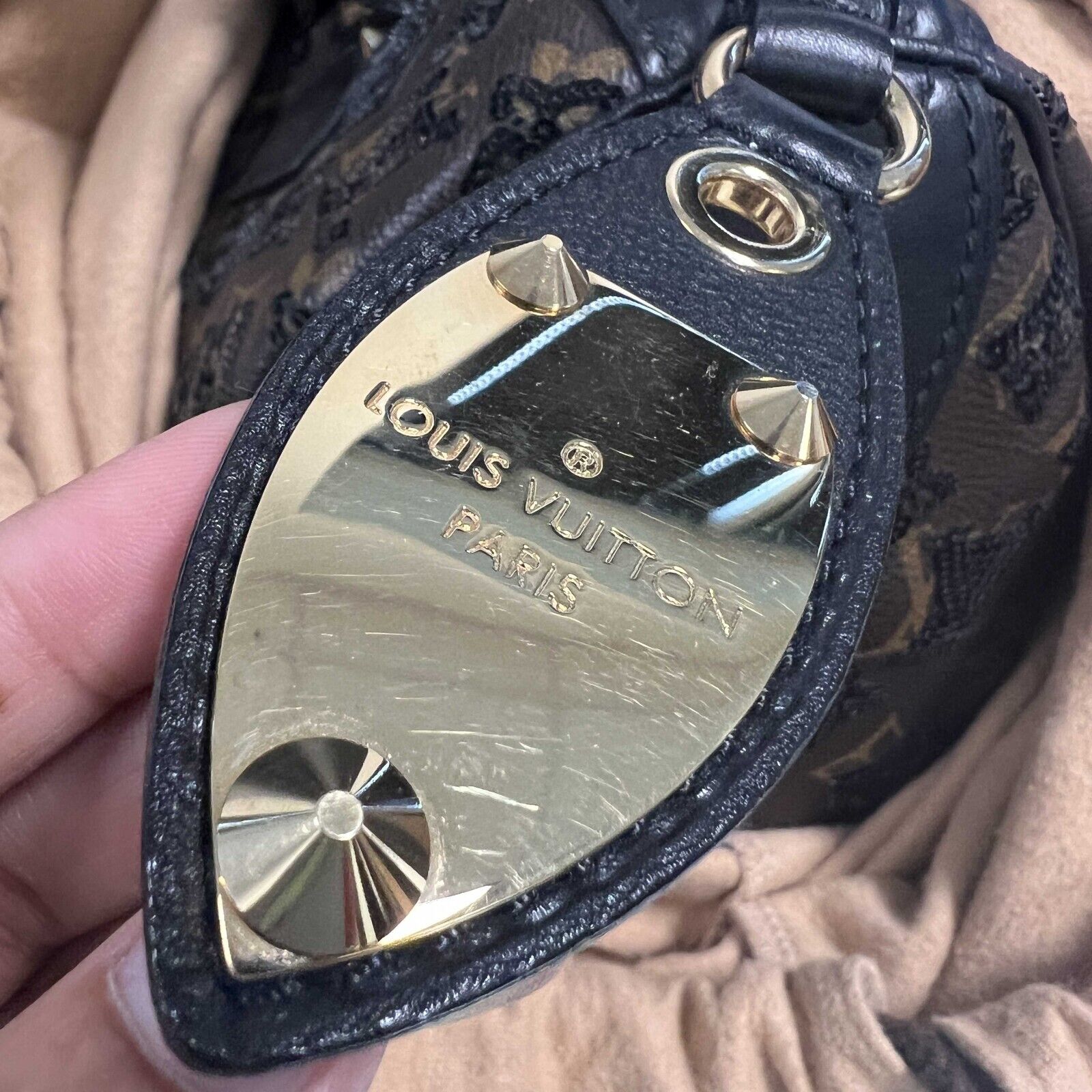 LOUIS VUITTON Monogram speedy 30 eclipse black sequined Brown Black Handbag