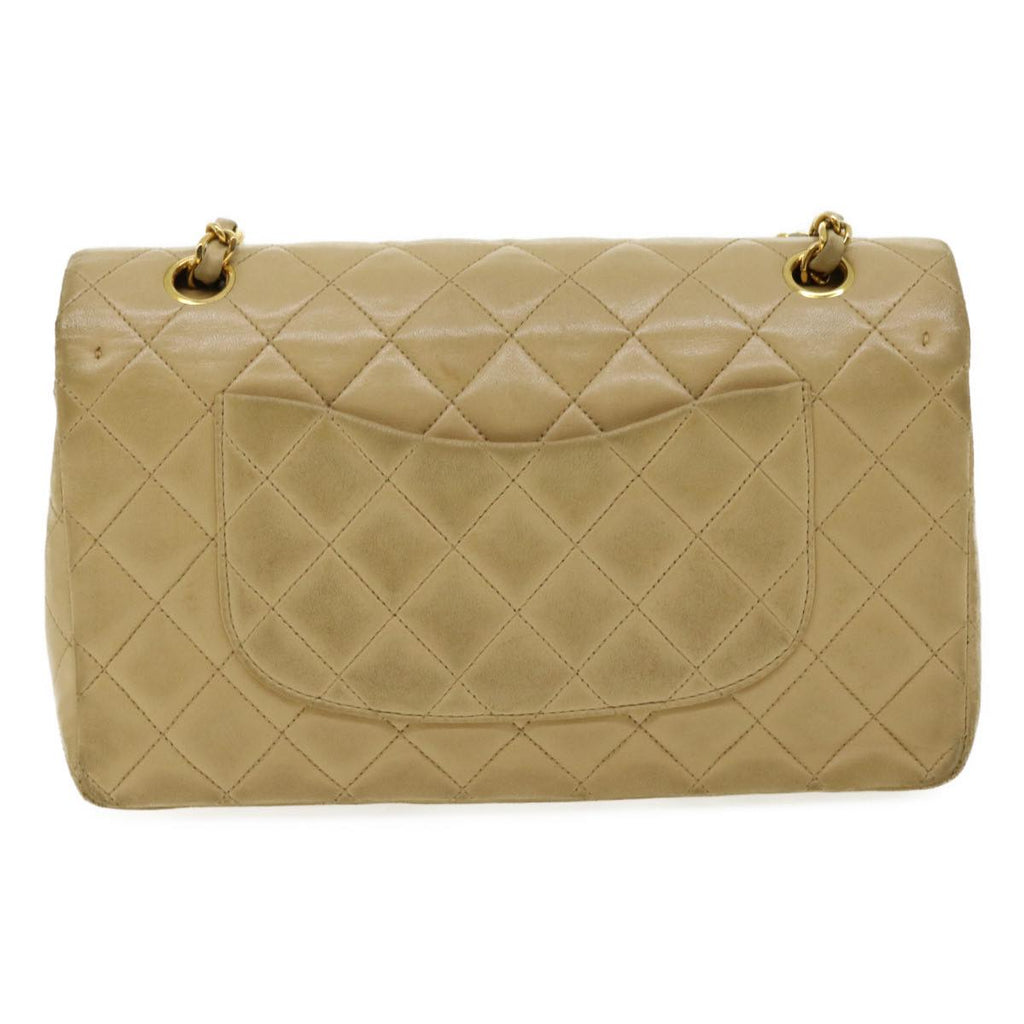 CHANEL Classic Matelasse 25 Chain Flap Shoulder Bag Lamb Skin Beige  31229A