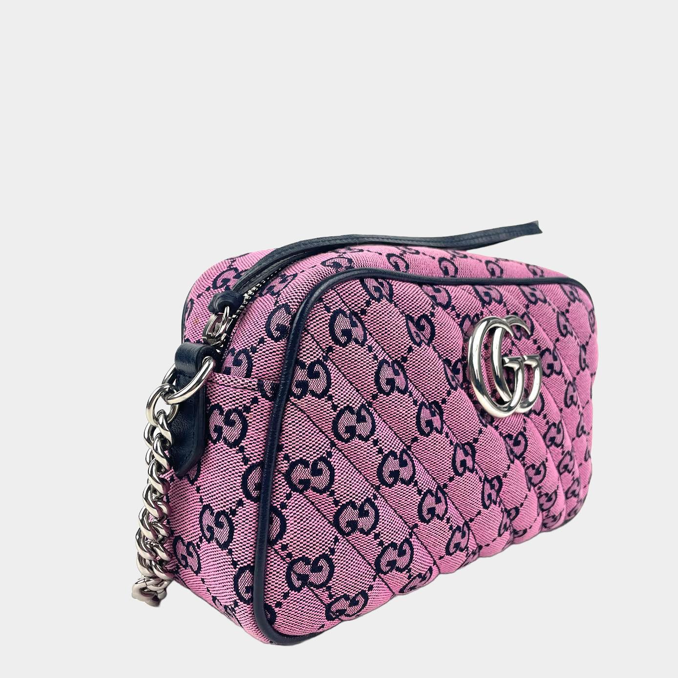 GUCCI Marmont Quilted Canvas Shoulderbag - Pink