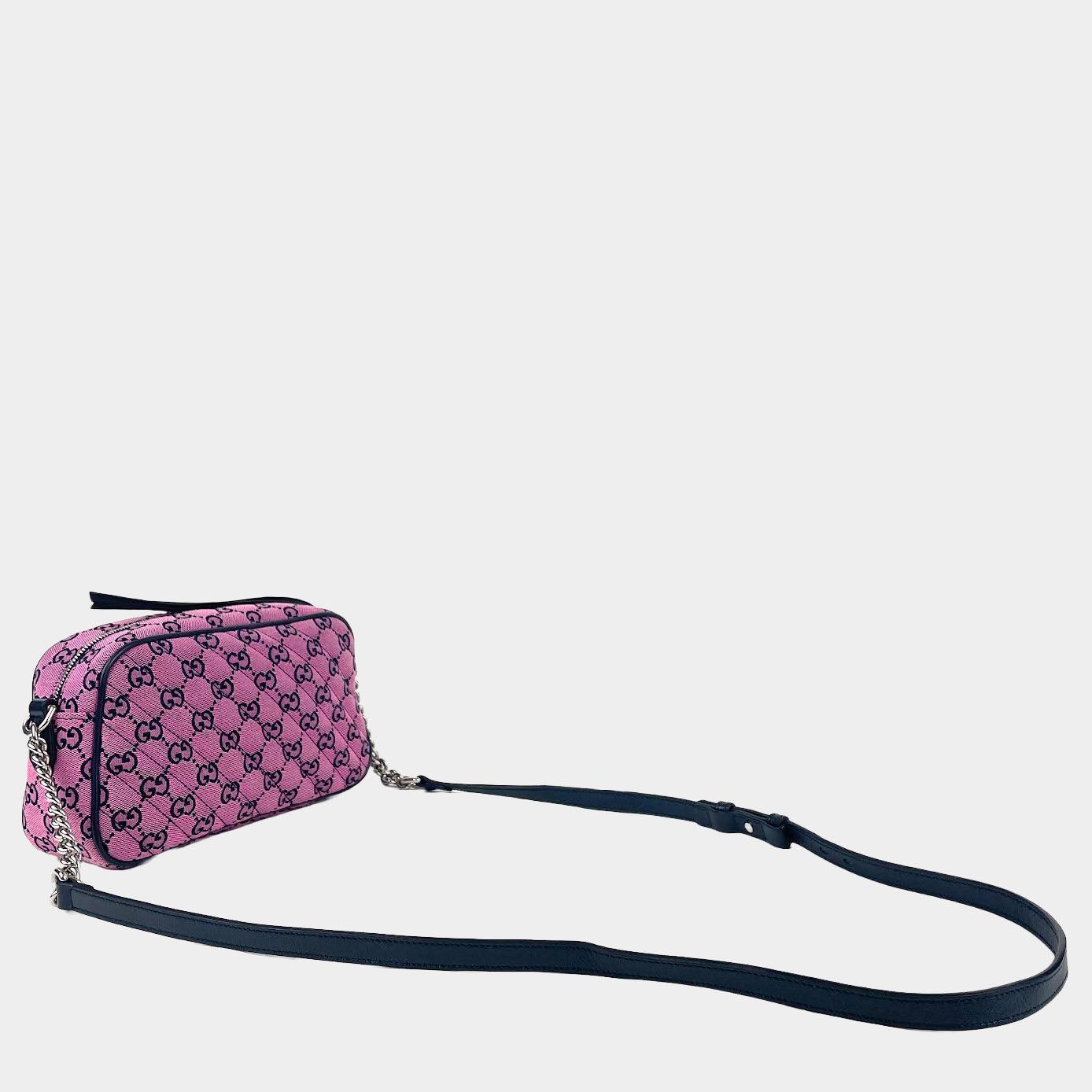 GUCCI Marmont Quilted Canvas Shoulderbag - Pink