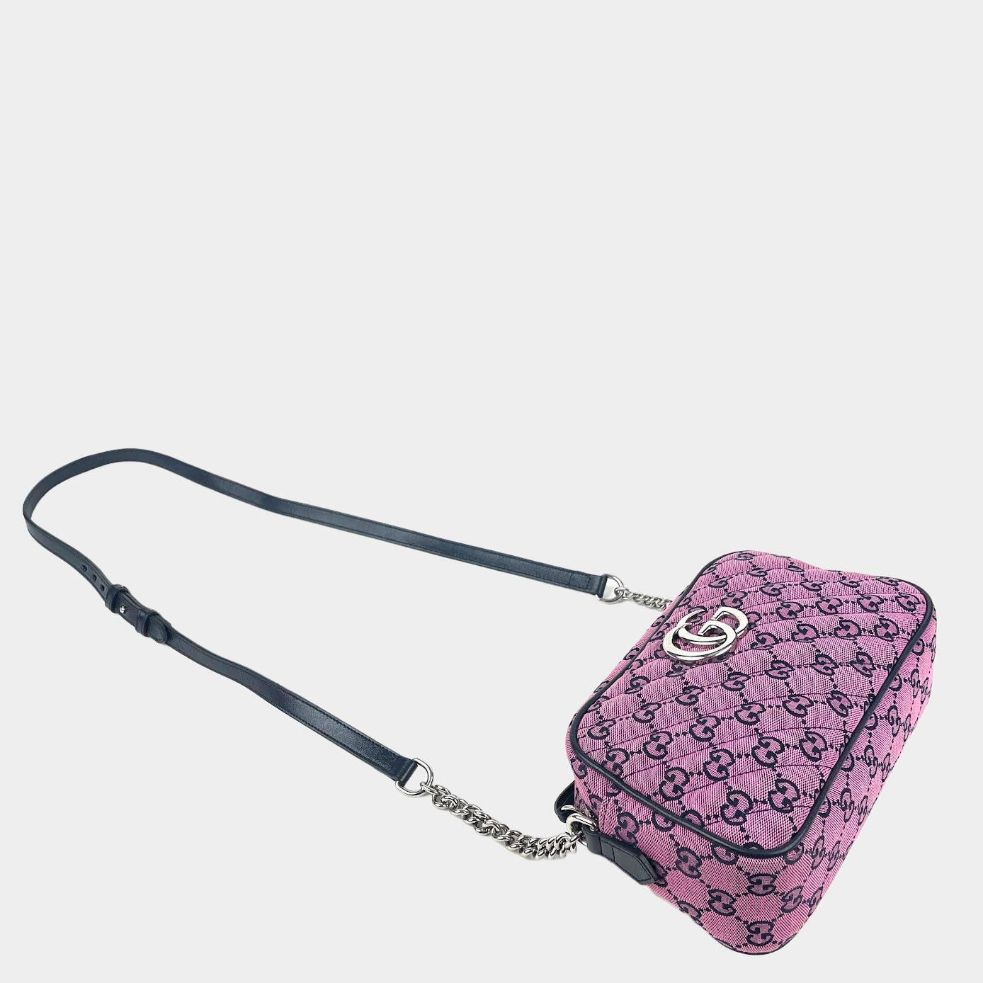 GUCCI Marmont Quilted Canvas Shoulderbag - Pink