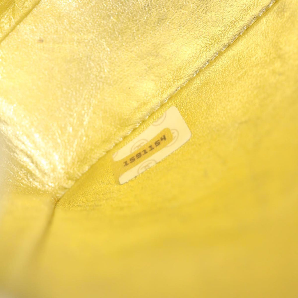 CHANEL Matelasse Turn Lock Chain Shoulder Bag Lamb Skin Gold CC  31382A