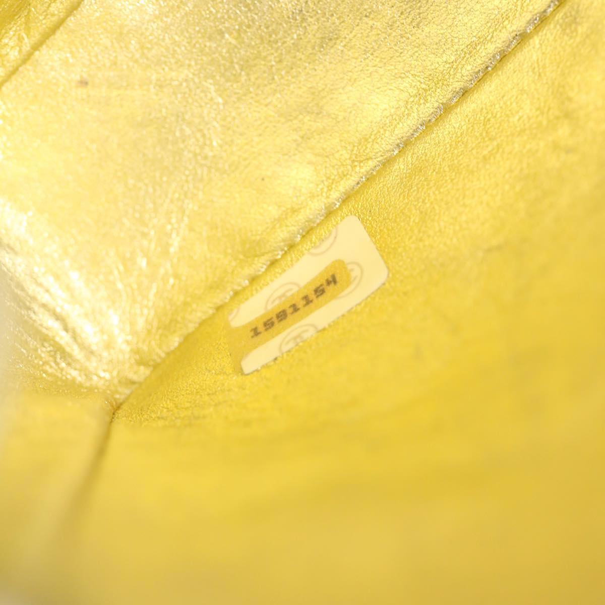 CHANEL Matelasse Turn Lock Chain Shoulder Bag Lamb Skin Gold CC  31382A