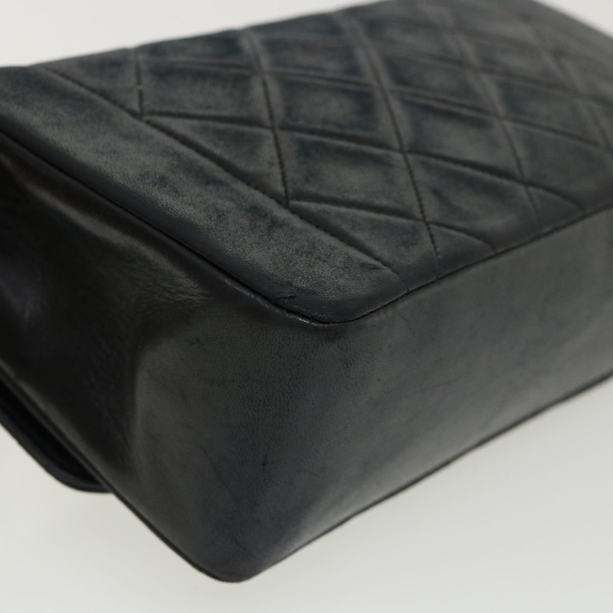CHANEL Diana Matelasse Shoulder Bag Lamb Skin Black CC  31443