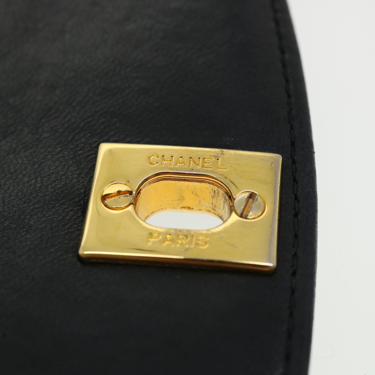 CHANEL Diana Matelasse Shoulder Bag Lamb Skin Black CC  31443