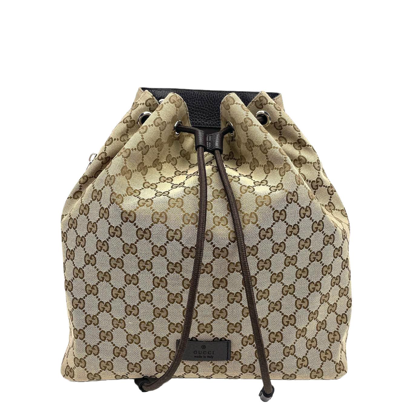 GUCCI Canvas Rucksack Drawstring Backpack