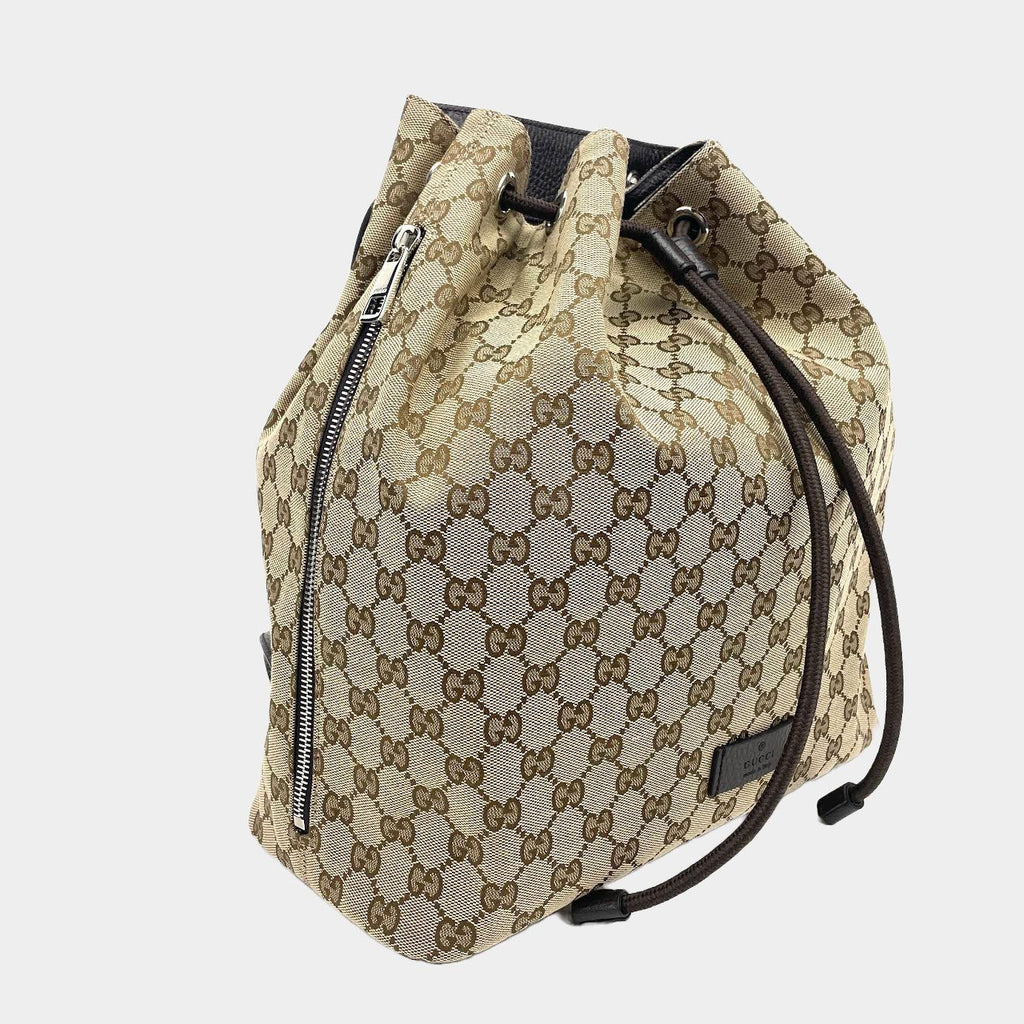 GUCCI Canvas Rucksack Drawstring Backpack