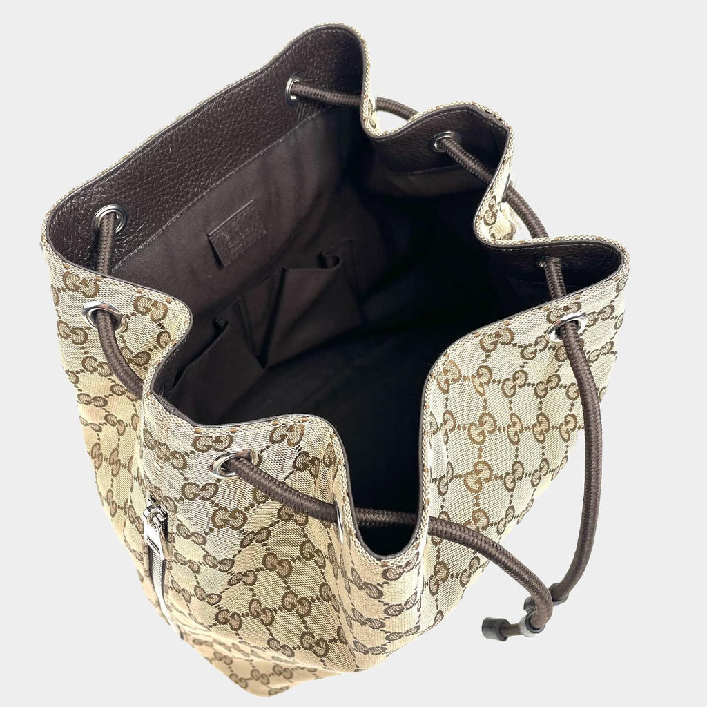 GUCCI Canvas Rucksack Drawstring Backpack