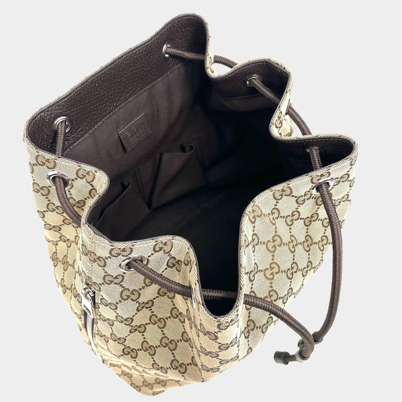 GUCCI Canvas Rucksack Drawstring Backpack