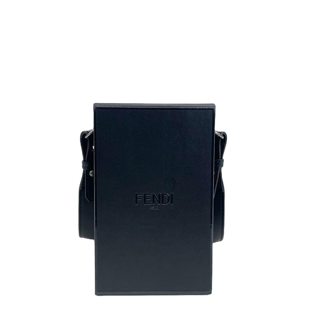 FENDI Vertical Box  Leather Bag Black