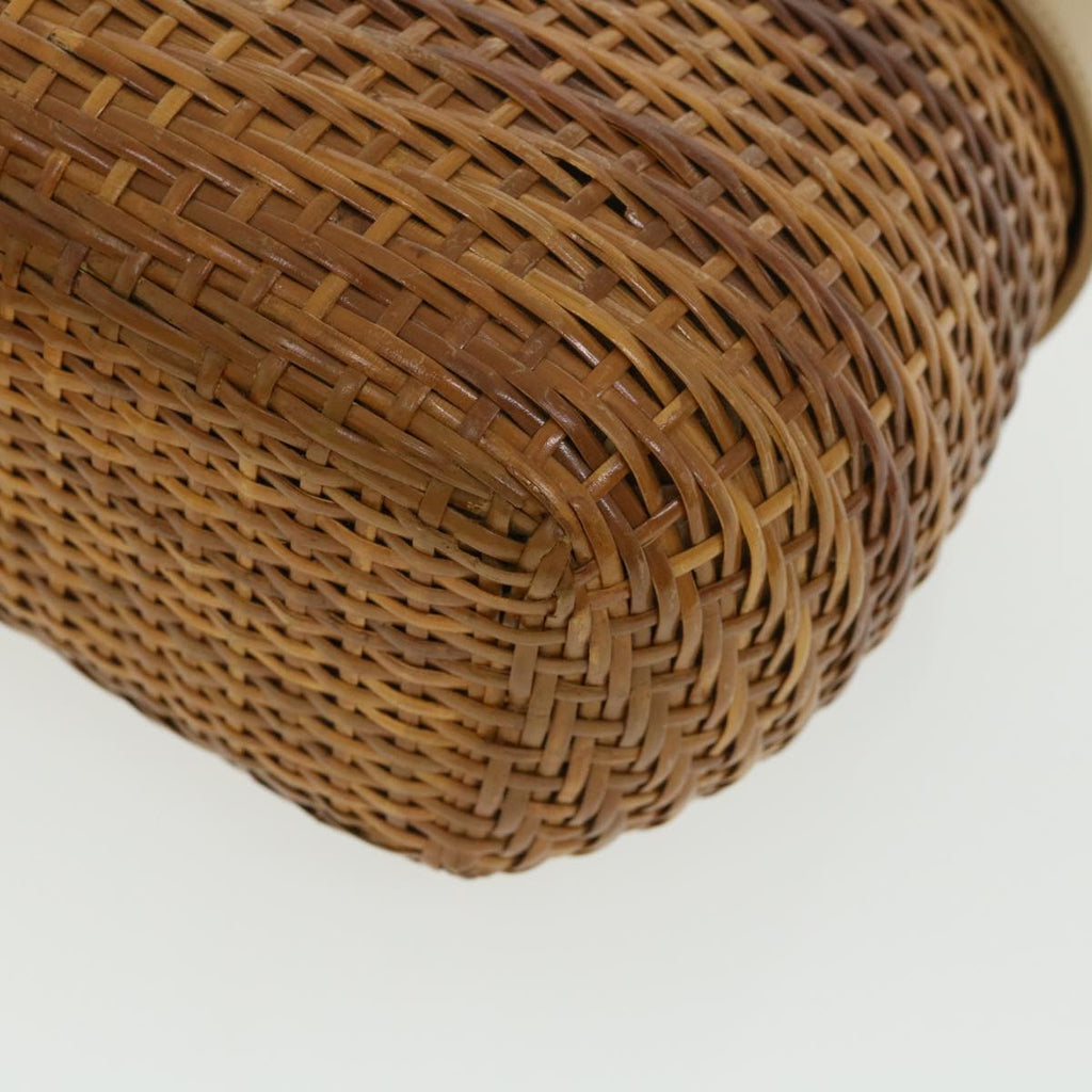 CHANEL Basket Chain Shoulder Bag Leather rattan Brown CC  31896A