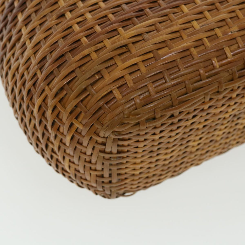CHANEL Basket Chain Shoulder Bag Leather rattan Brown CC  31896A