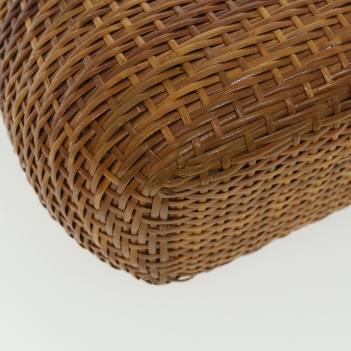 CHANEL Basket Chain Shoulder Bag Leather rattan Brown CC  31896A