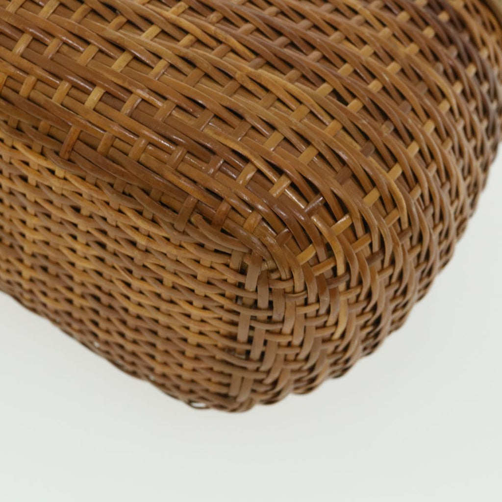 CHANEL Basket Chain Shoulder Bag Leather rattan Brown CC  31896A