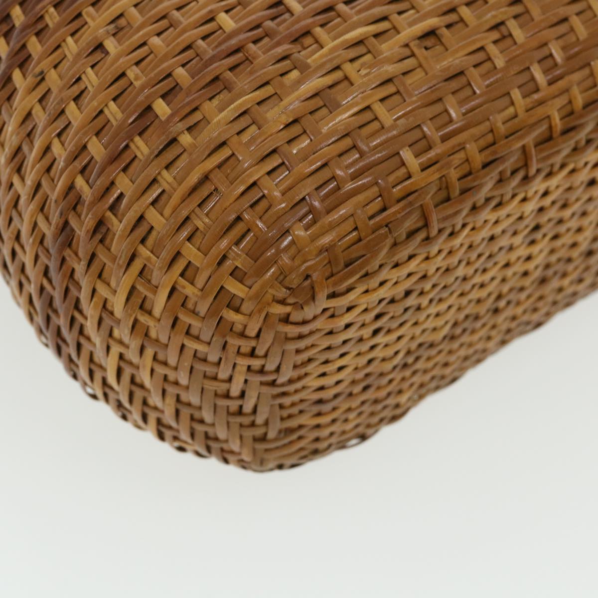 CHANEL Basket Chain Shoulder Bag Leather rattan Brown CC  31896A
