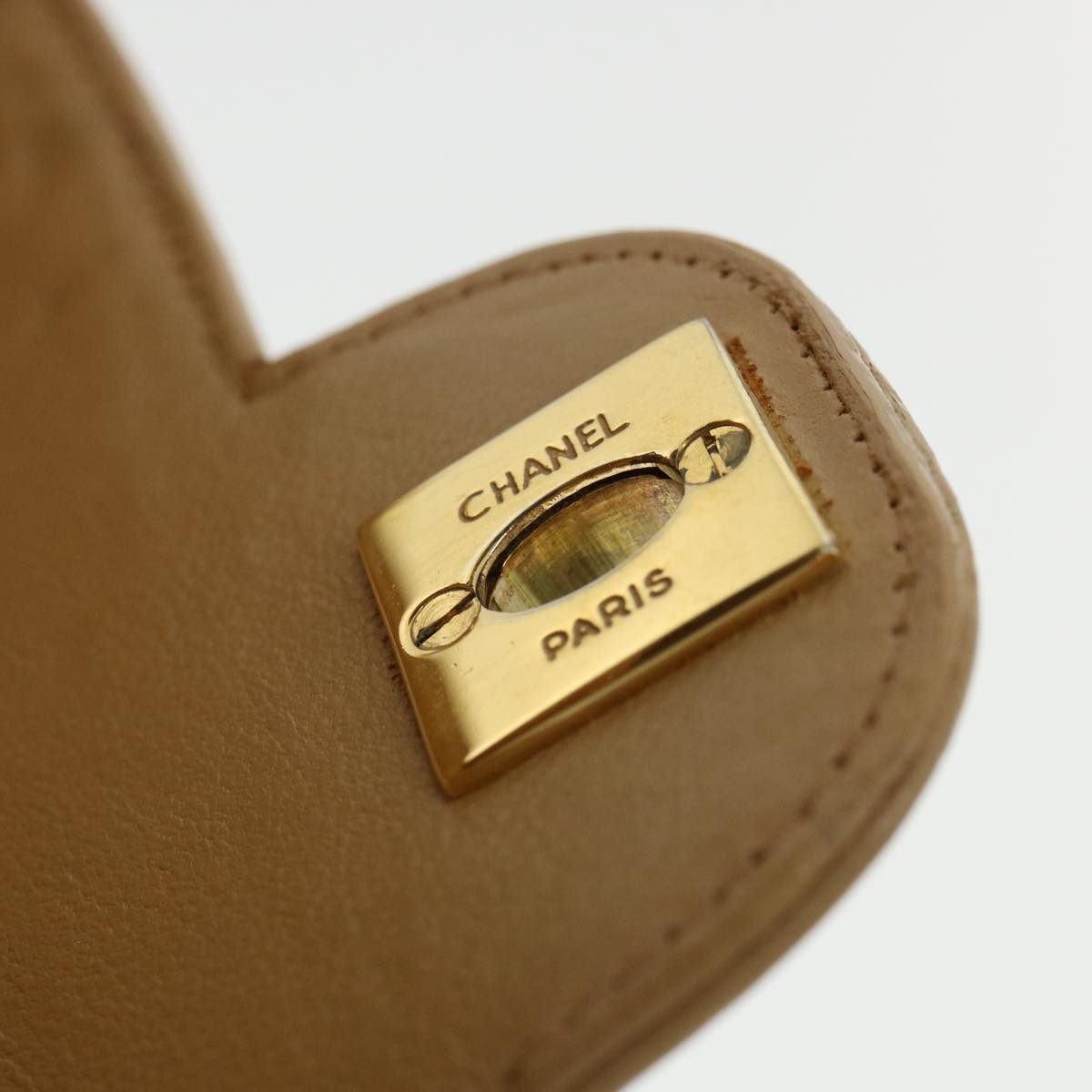 CHANEL Basket Chain Shoulder Bag Leather rattan Brown CC  31896A