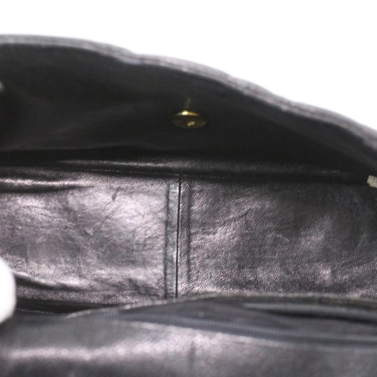CHANEL Big Matelasse Turn Lock Shoulder Bag Caviar Skin Black CC Auth 32155A
