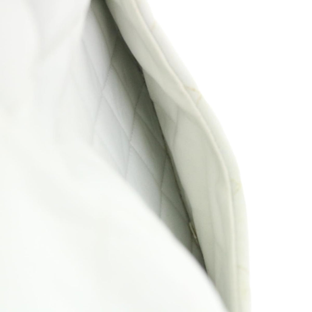 CHANEL Matelasse Pair Shoulder Bag Lamb Skin White CC  32416A