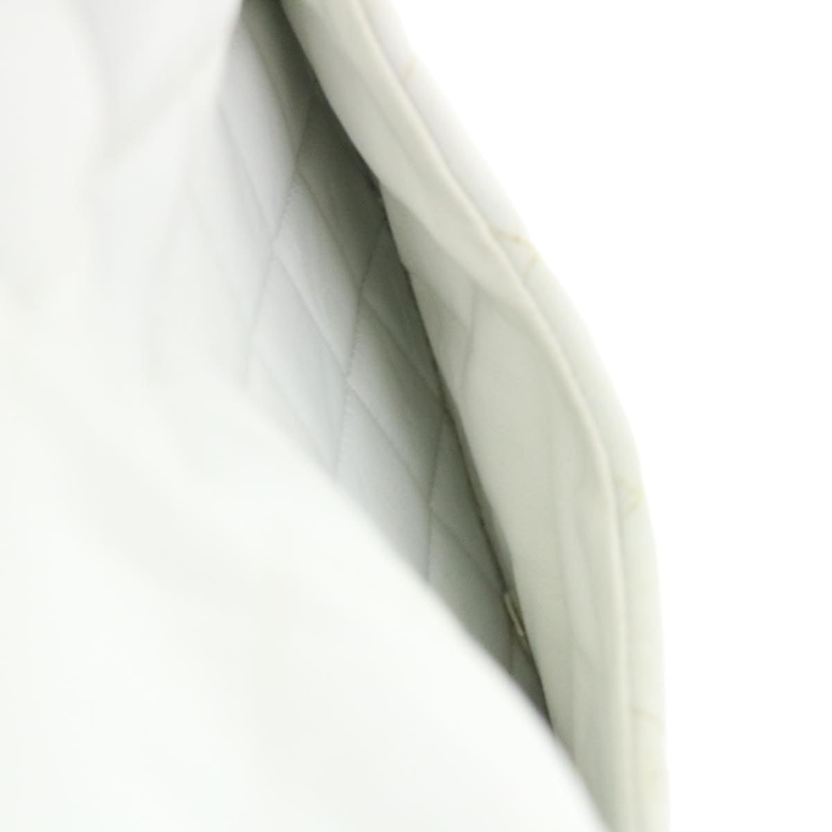 CHANEL Matelasse Pair Shoulder Bag Lamb Skin White CC  32416A