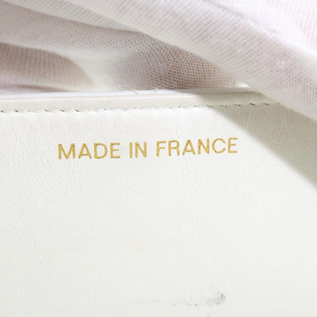 CHANEL Matelasse Pair Shoulder Bag Lamb Skin White CC  32416A