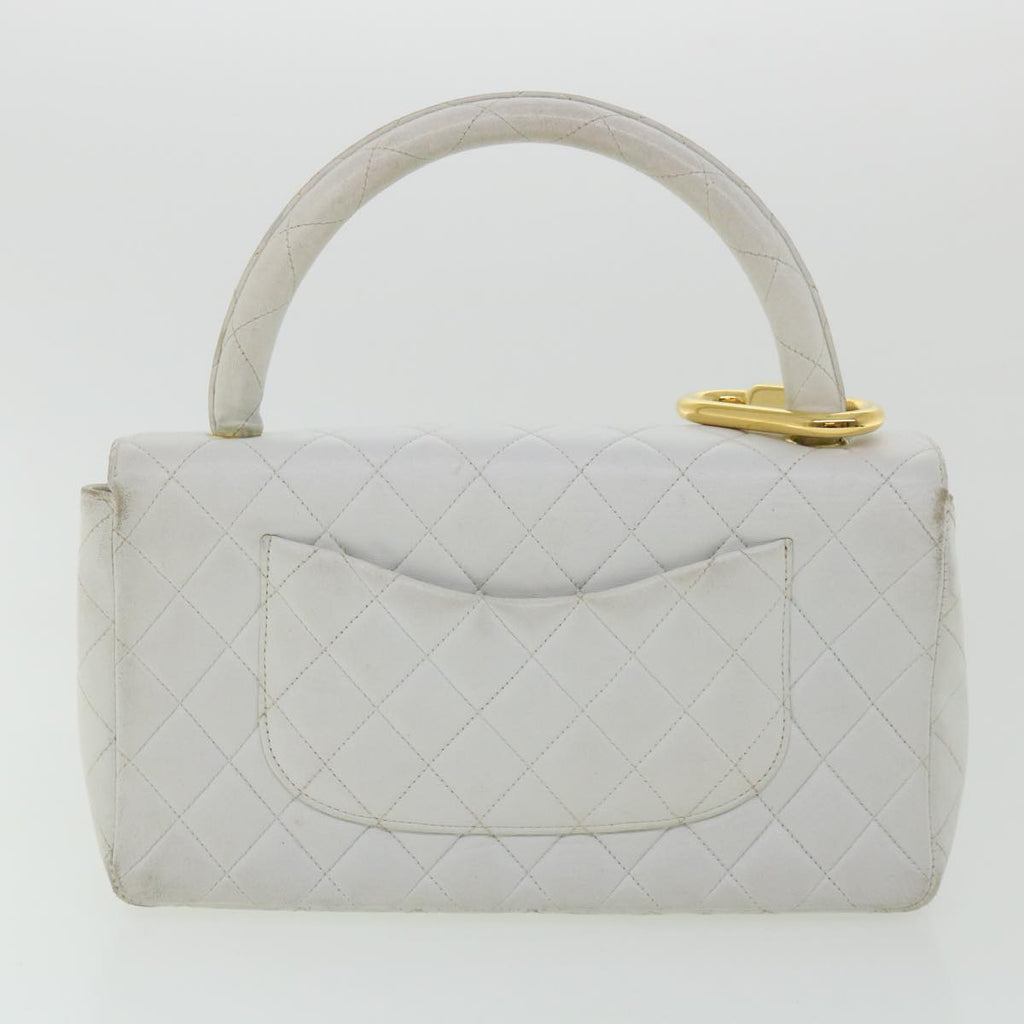 CHANEL Matelasse Pair Shoulder Bag Lamb Skin White CC  32416A