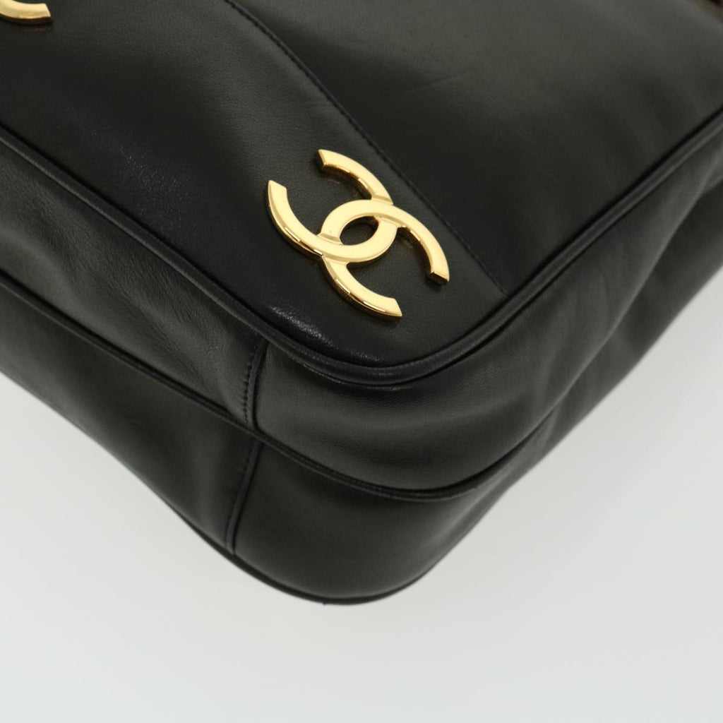 CHANEL Chain Shoulder Bag Lamb Skin Black CC  32454A