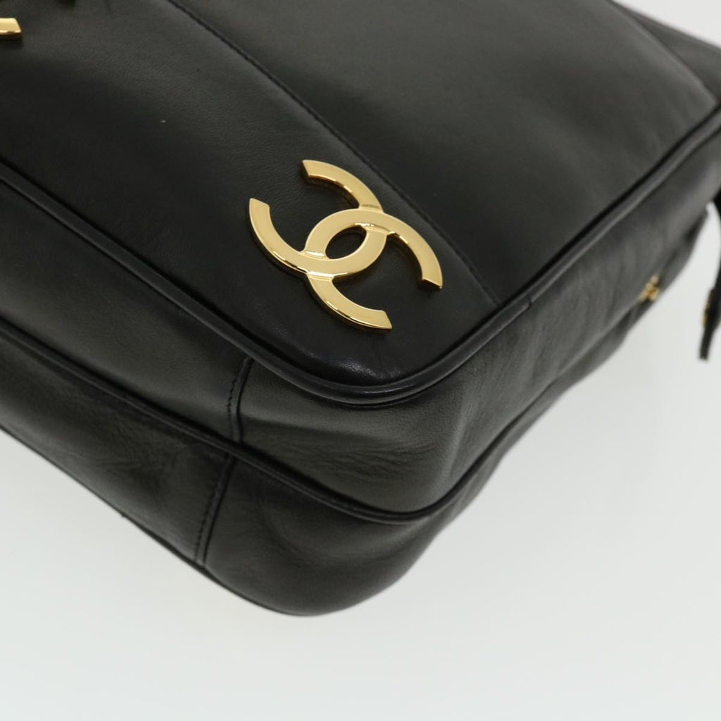 CHANEL Chain Shoulder Bag Lamb Skin Black CC  32454A
