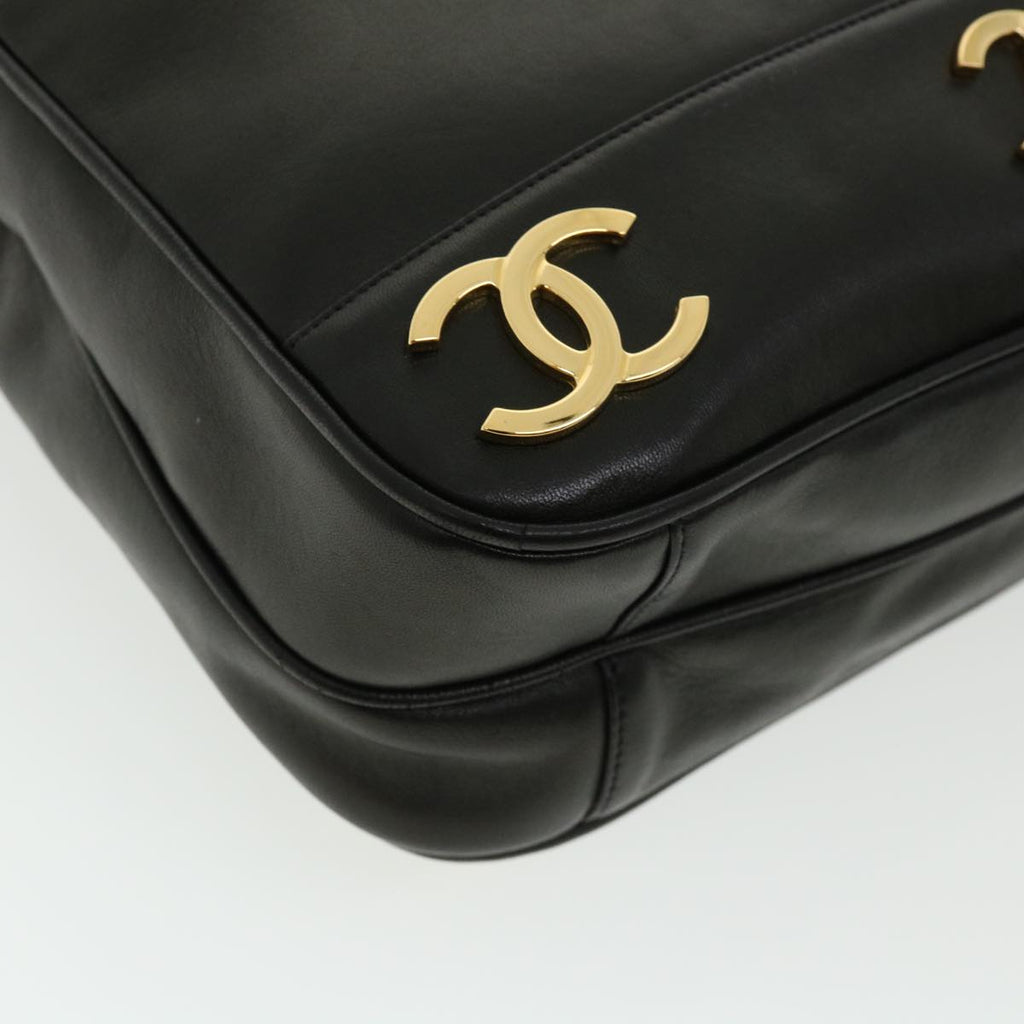 CHANEL Chain Shoulder Bag Lamb Skin Black CC  32454A