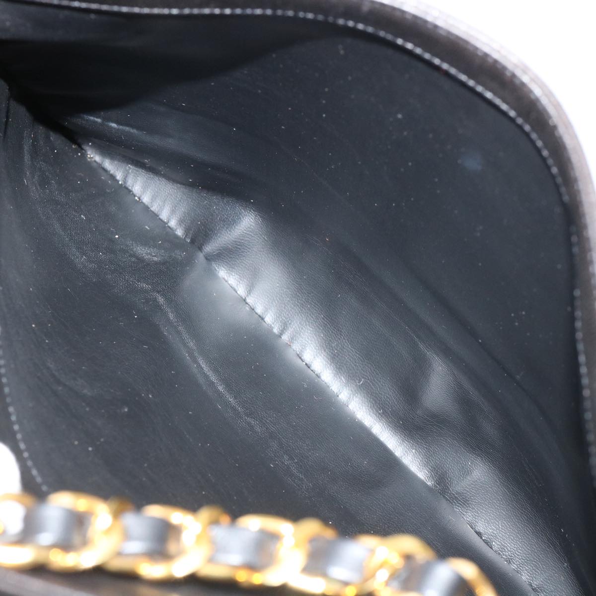 CHANEL Chain Shoulder Bag Lamb Skin Black CC  32454A