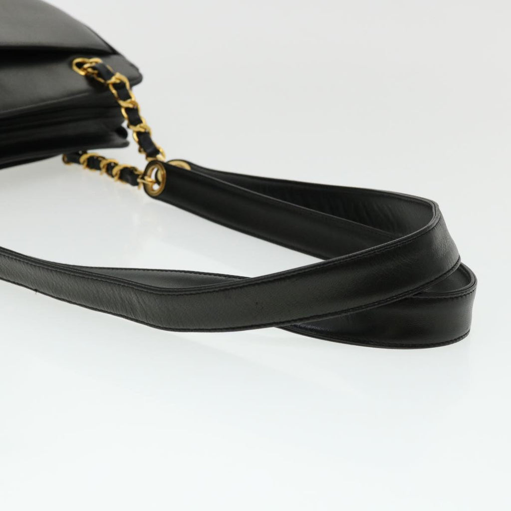 CHANEL Chain Shoulder Bag Lamb Skin Black CC  32454A