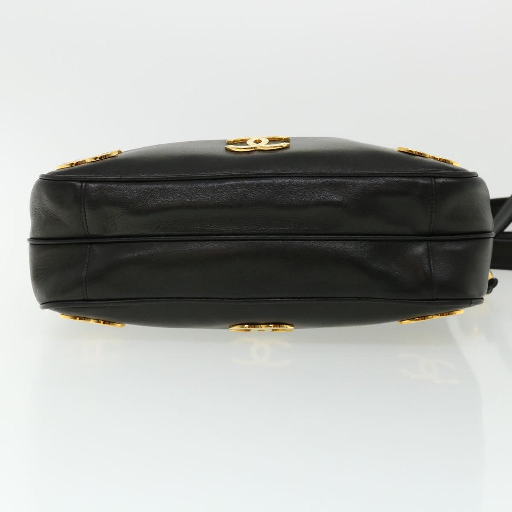 CHANEL Chain Shoulder Bag Lamb Skin Black CC  32454A