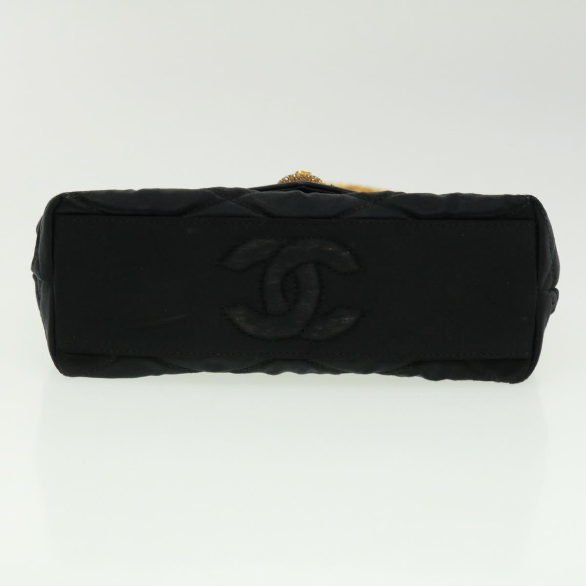 CHANEL Matelasse Chain stone Shoulder Bag Black CC  32695A