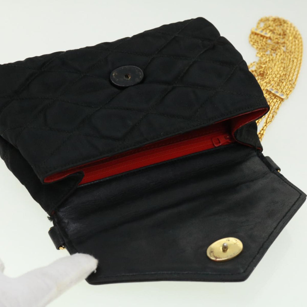 CHANEL Matelasse Chain stone Shoulder Bag Black CC  32695A