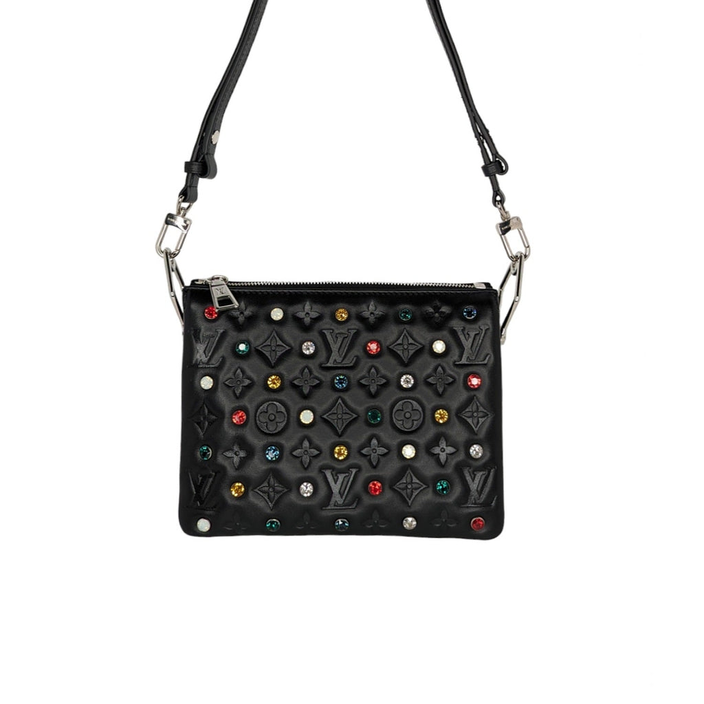 Louis Vuitton Monogram Embossed Crystal Embellished Coussin BB Bag