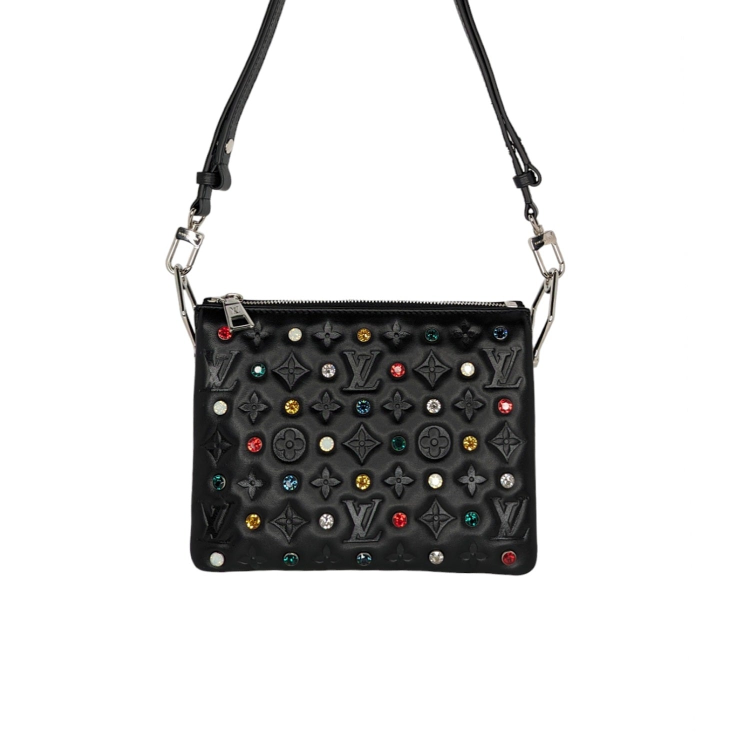 Louis Vuitton Monogram Embossed Crystal Embellished Coussin BB Bag