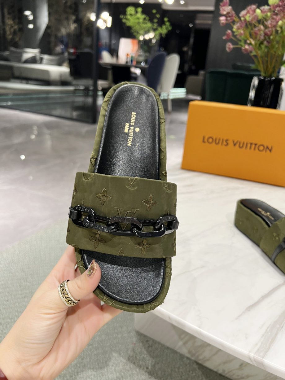 louis vuitton Jumbo Flatform Mule Green For Women LV