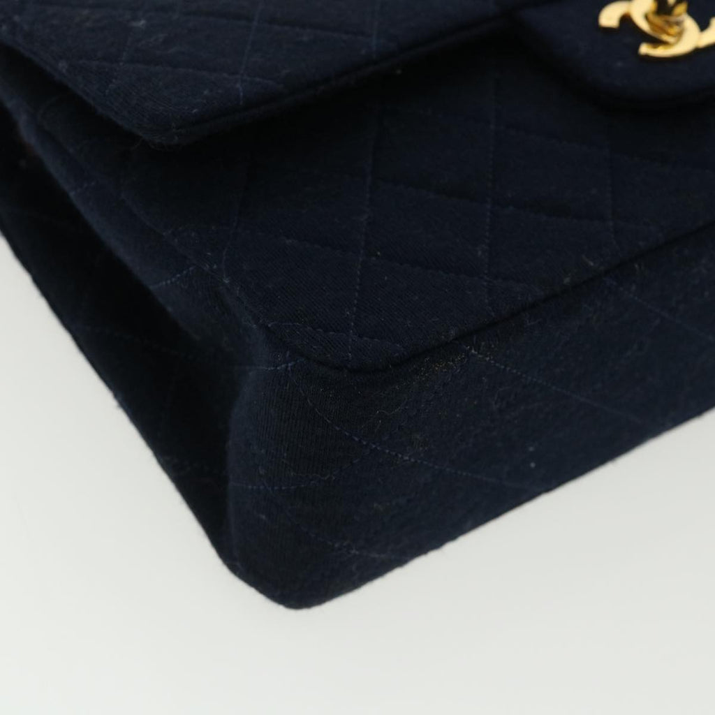 CHANEL Matelasse 25 Shoulder Bag cotton Black CC  33162