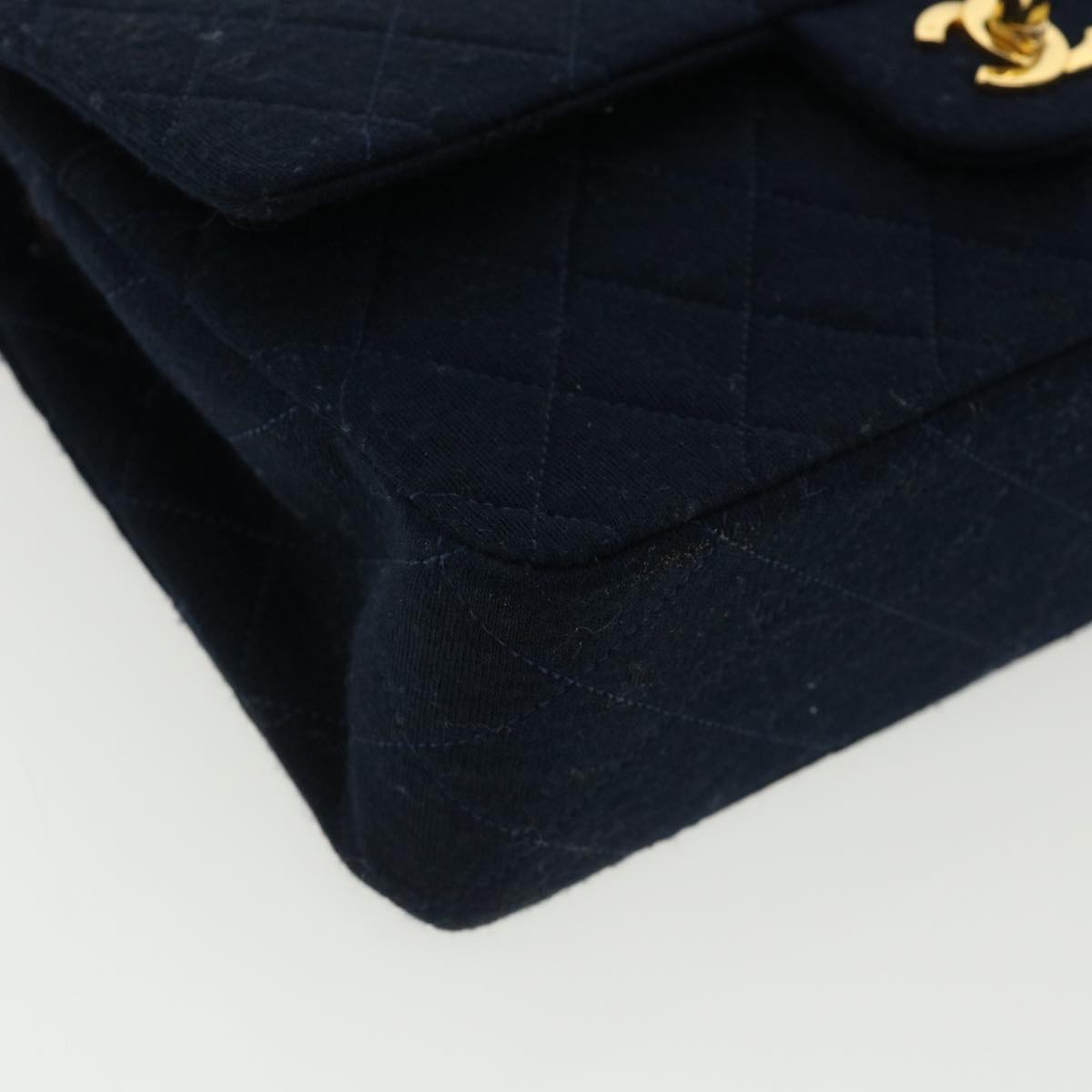 CHANEL Matelasse 25 Shoulder Bag cotton Black CC  33162
