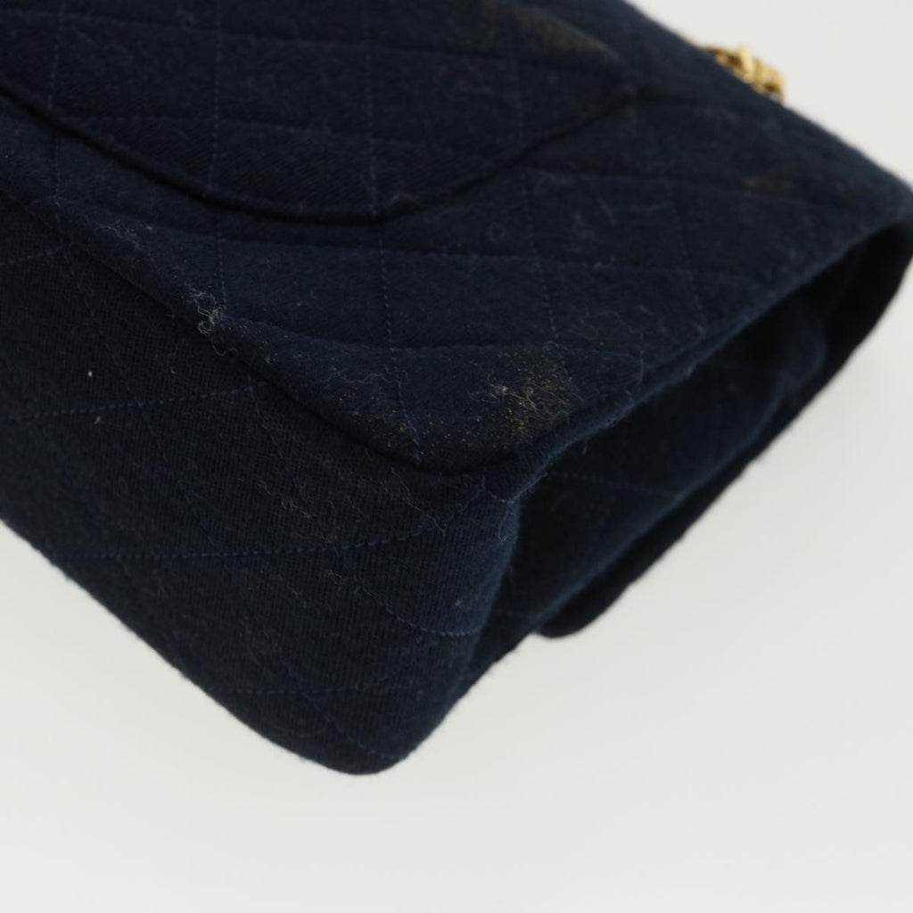 CHANEL Matelasse 25 Shoulder Bag cotton Black CC  33162