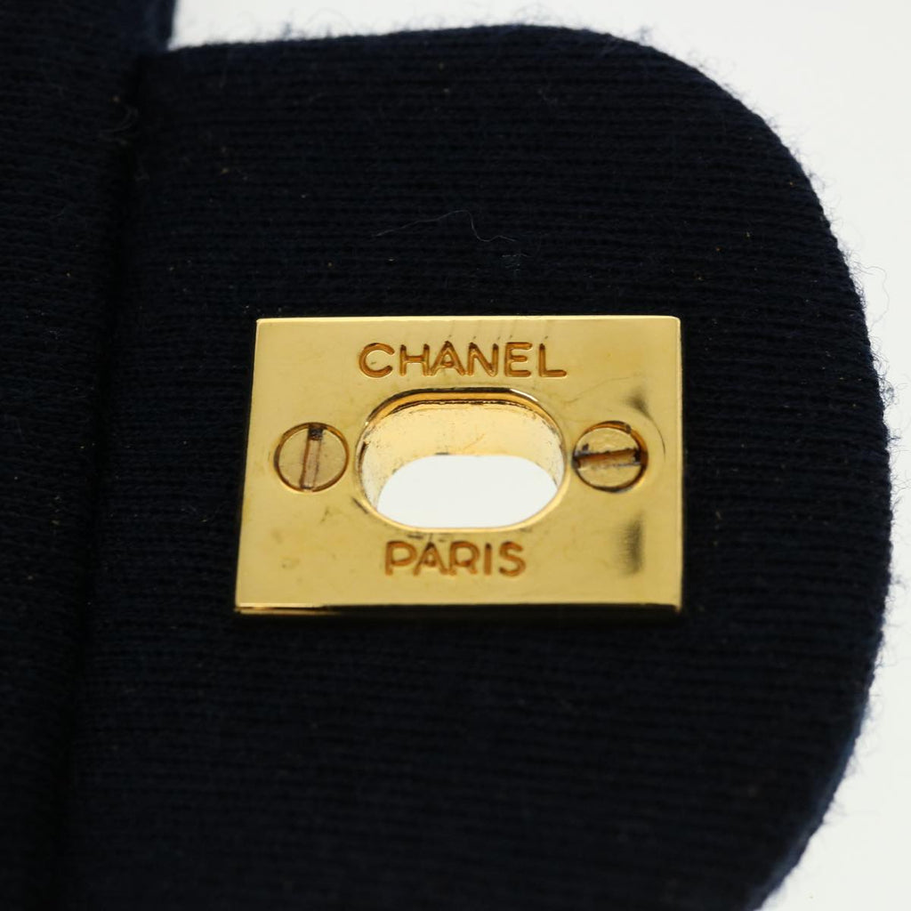 CHANEL Matelasse 25 Shoulder Bag cotton Black CC  33162