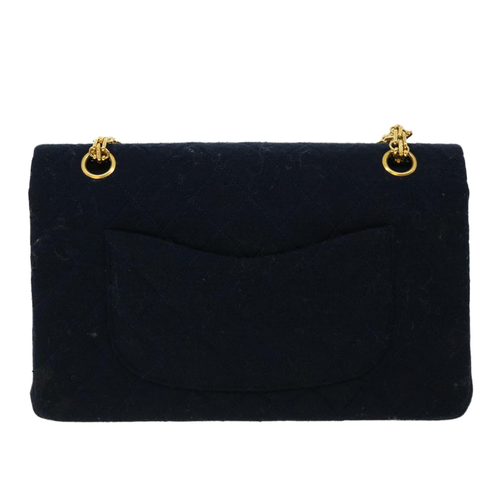 CHANEL Matelasse 25 Shoulder Bag cotton Black CC  33162
