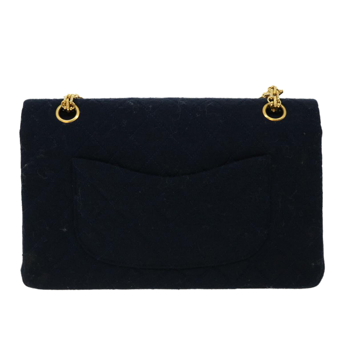 CHANEL Matelasse 25 Shoulder Bag cotton Black CC  33162