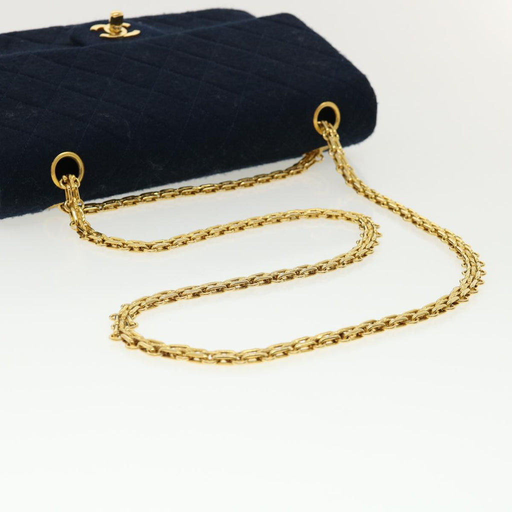 CHANEL Matelasse 25 Shoulder Bag cotton Black CC  33162