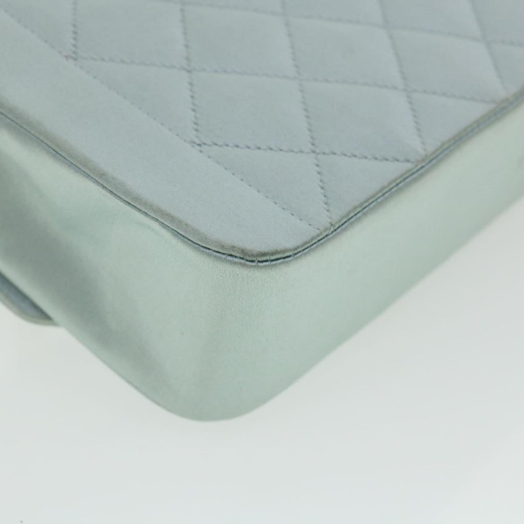 CHANEL Diana Matelasse Shoulder Bag Satin Light Blue CC  33325A